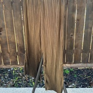 olive green satin pleated gaucho flowy pants